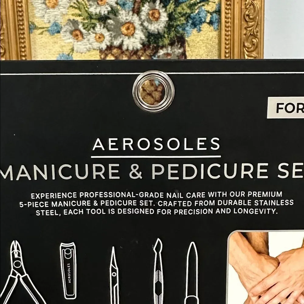 AEROSOLES Set of 5 Durable Professional Stainless Steel Versatile Manicure Tools